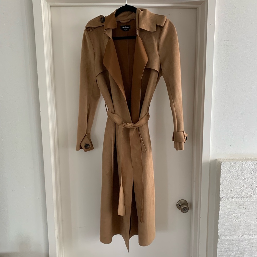 Bebe Faux Suede Trenchcoat